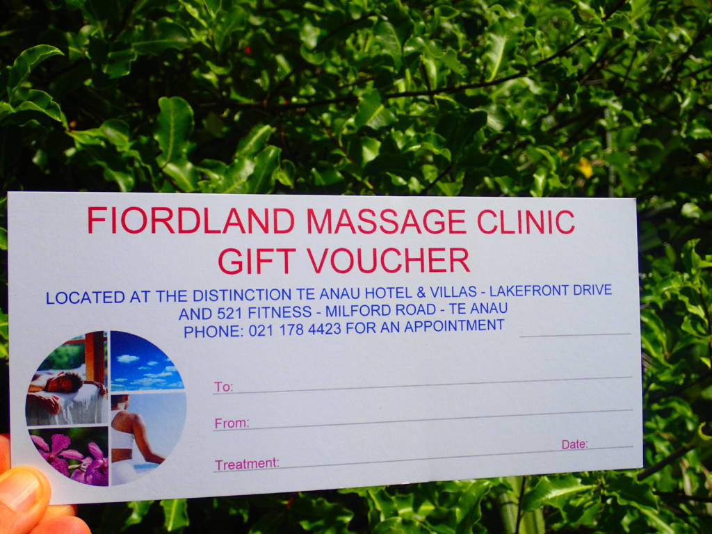 Fiordland Massage Clinic gift voucher